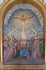 Pentecost, the descent of the Holy Spirit in the chapel in the village Stitar, Croatia 