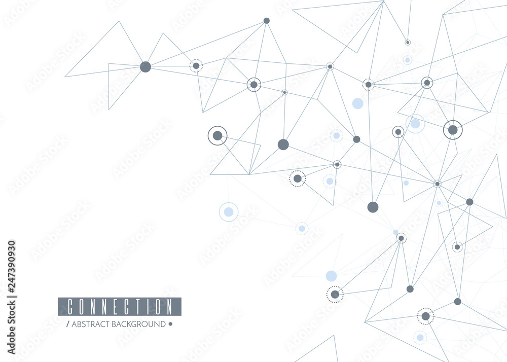 Poster Network concept. Connected lines and dots. Vector 
