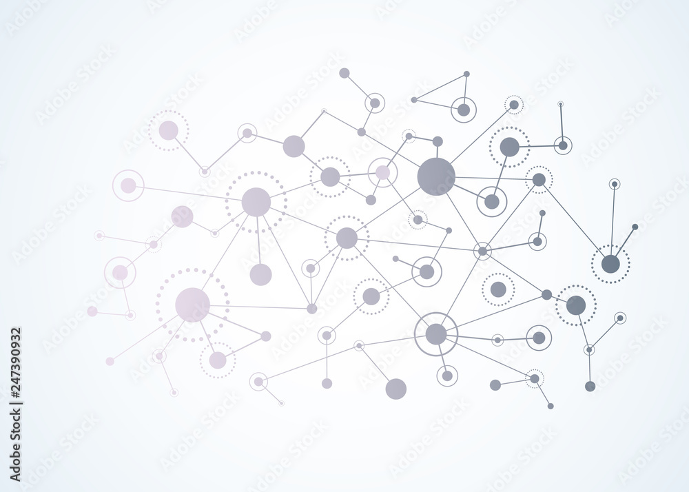 Poster Network concept. Connected lines and dots. Vector 