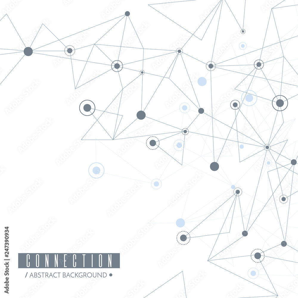 Poster Network concept. Connected lines and dots. Vector 