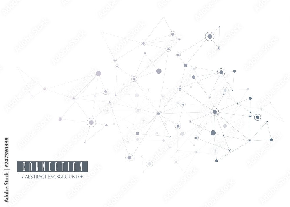 Poster Network concept. Connected lines and dots. Vector 
