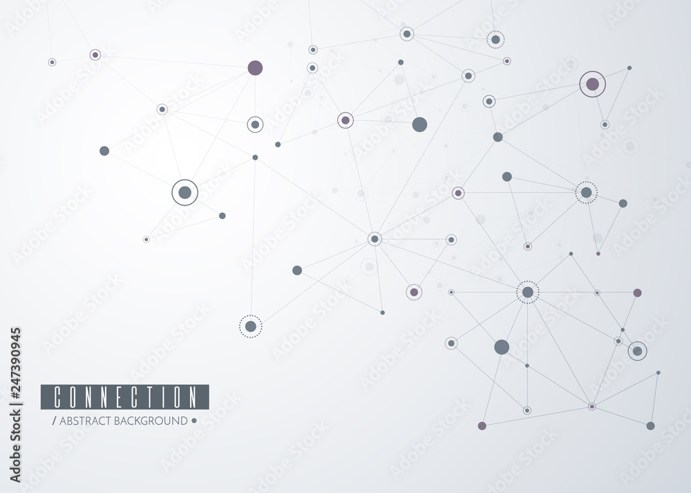 Poster Network concept. Connected lines and dots. Vector 