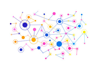 Network concept. Connected lines and dots. Vector 