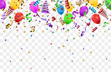 Colorful confetti isolated. Festive vector illustration