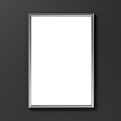 Empty advertising poster (banner) - mockup template on gray background. 3D rendering