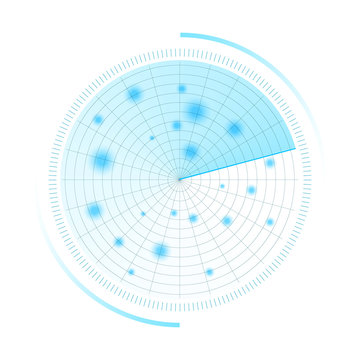 Radar Screen. Sonar Search. Vector HUD 