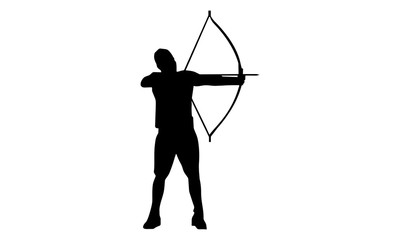 picture of a male archer silhouette. - obrazy, fototapety, plakaty