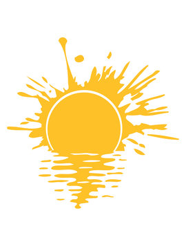 klecks graffiti tropfen spray wasser sonne meer urlaub ferien untergang aufgang rund kreis sommer muster design fl&auml;che cool