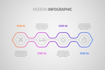 Business concept with steps or processes. Infographics design vector and marketing icons can be used for workflow layout, diagram, annual report, web design.
