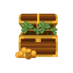 chest with coins isolated icon