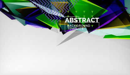 3d triangle geometric background design, modern poster template