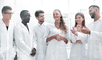 Fototapeta na wymiar group of laboratory employees.