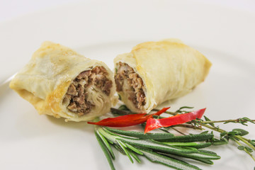 hot appetizer with meat