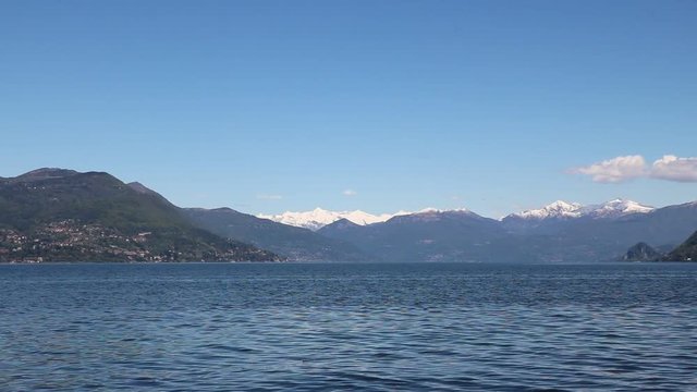 Holidays at Lake Maggiore view to the Borromean Islands, Piedmont Italy