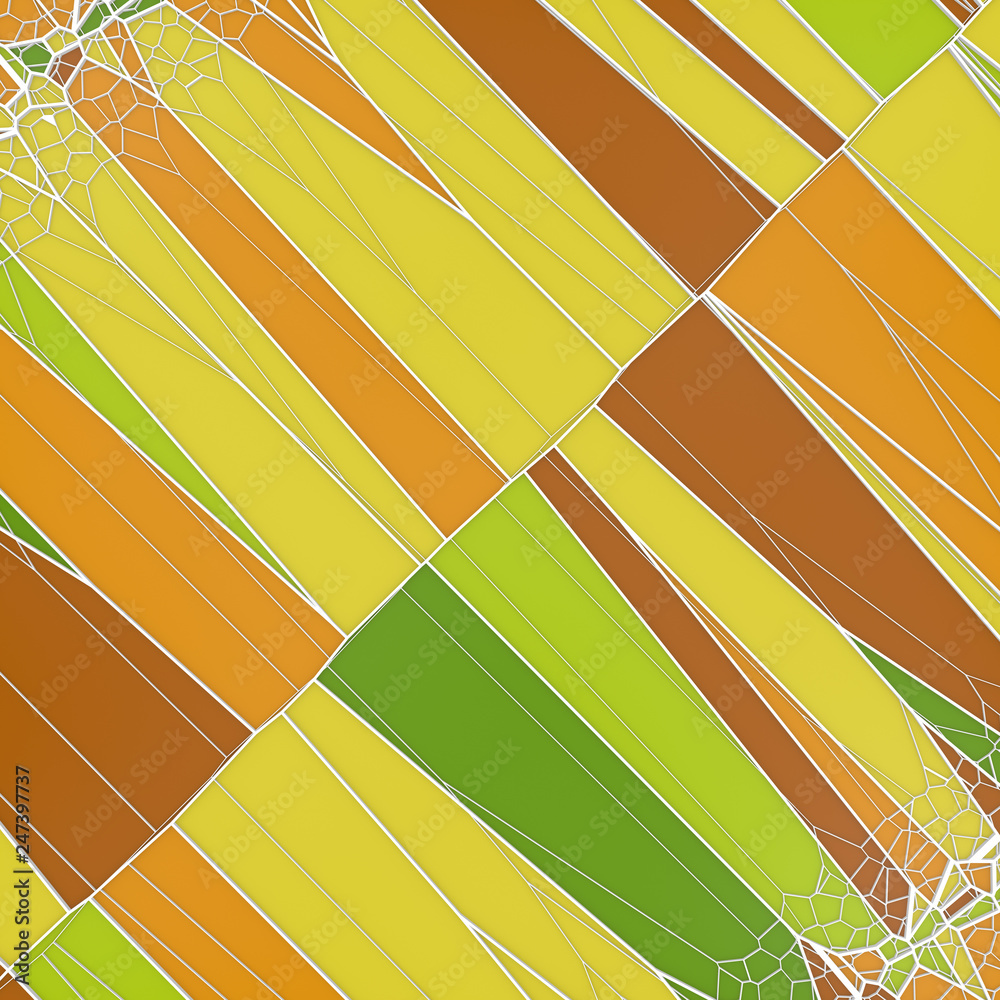 Aufkleber Abstract geometrical concept voronoi low poly tesselated pattern. 3d rendering