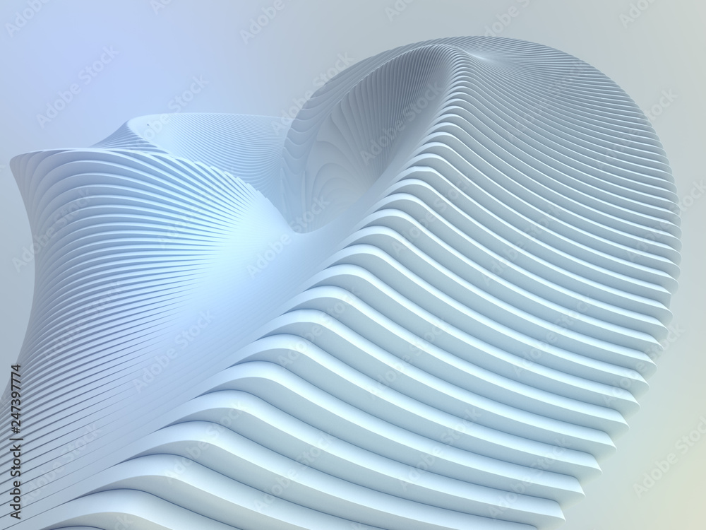 Aufkleber white stripe pattern futuristic background. 3d render illustration
