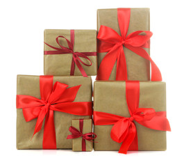 Gift boxes. gifts on a white isolated background. Holidays. Valentine's Day. women's Day. mother's day.