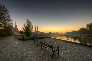 Ostrów Tumski i Katedra - Wrocław - wschód słońca