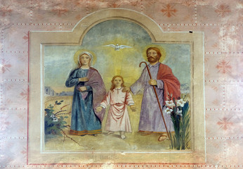 Holy Family, fresco in the Church of Saint Michael in Vugrovec, Croatia 