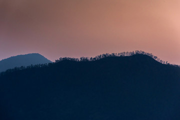 Sunrise viewpoint And fog covering mountains, Thailand