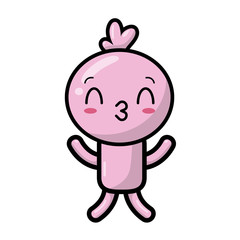 kawaii cartoon doll character