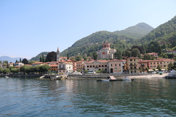 Fototapeta na wymiar Laveno Mombello on Lake Maggiore, Italy