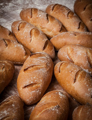 Pilled up Rolls of Bread