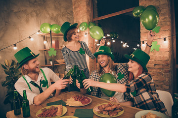WIsh you happy st paddy day concept company gathered costume party beer food eat weekend rest relax...