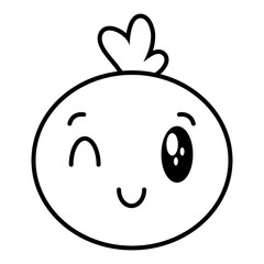 kawaii face bubble cartoon