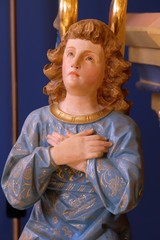Angel statue on the altar in the church of Saint Matthew in Stitar, Croatia