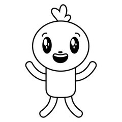 kawaii cartoon doll character