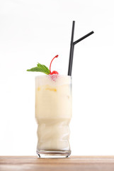 Cold alcohol cocktail with milk