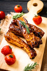 grilled barbecue ribs pork
