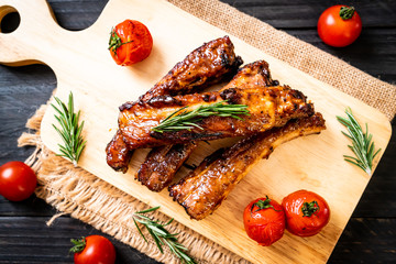 grilled barbecue ribs pork