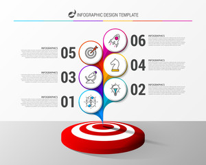 Infographic design template. Creative concept with 6 steps