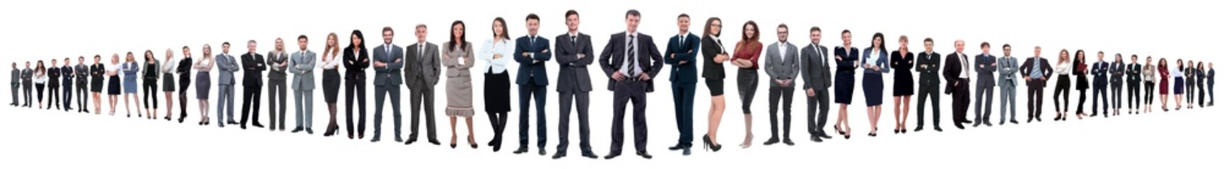 leader and professional business team standing together.