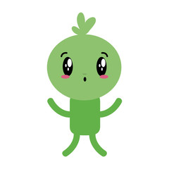kawaii cartoon doll character