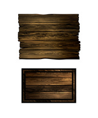 Vector realistic illustration of wooden signboard