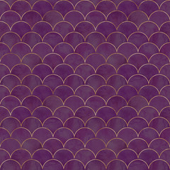 Obraz premium Mermaid fish scale wave japanese seamless pattern