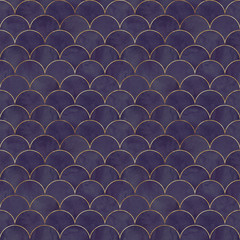 Mermaid fish scale wave japanese seamless pattern © Olga