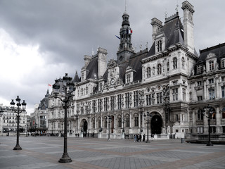 Fototapeta premium Place de l'Hôtel de Ville Paris Town Hall