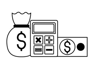 money bag calculator banknote