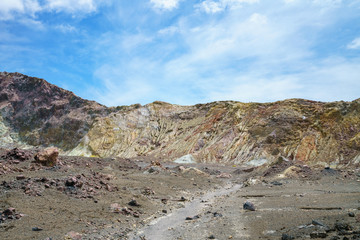 smoke in volcanic crater on white island,new zealand 19