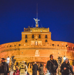Rome, Sant'Angelo Castle at night