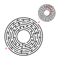 Abstact labyrinth. Game for kids. Puzzle for children. Maze conundrum. Vector illustration.