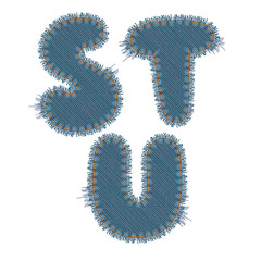 Torn Denim Letters