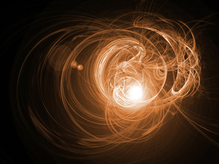 Naklejka premium Nuclear energy, atoms and molecules, surge of energy, abstract 3d illustration.