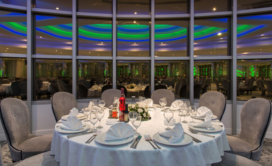 Table set up for a wedding ceremony