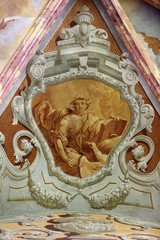 Saint John the Evangelist, fresco in parish Church of the Immaculate Conception of the Virgin Mary in Lepoglava, Croatia