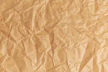 Brown crumpled paper texture for background.